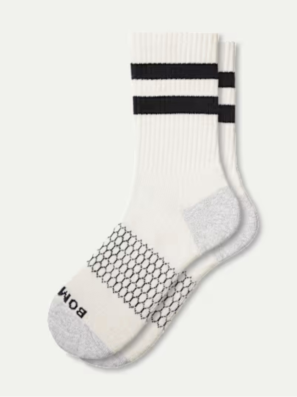 NWOT Bombas Vintage Stripes Half Calf Socks - White With Black Stripes-Small
